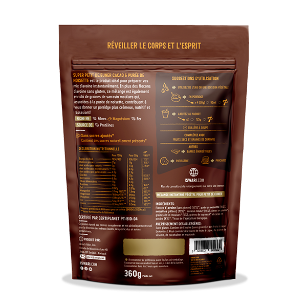 Super Petit Dejeuner Cacao & Purée de noisettes