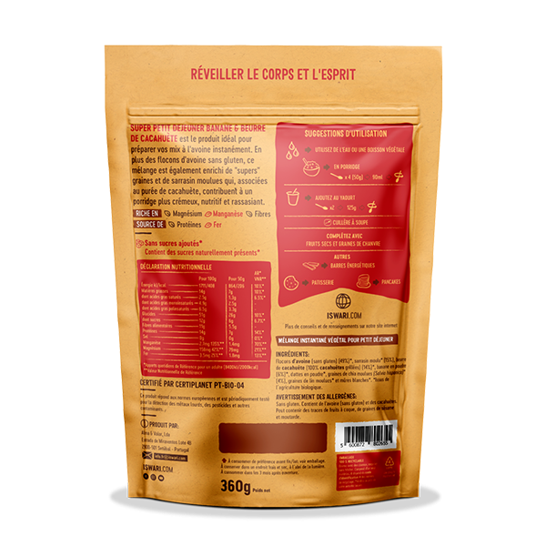 Super Petit Dejeuner Banane et Beurre de Cacahuète